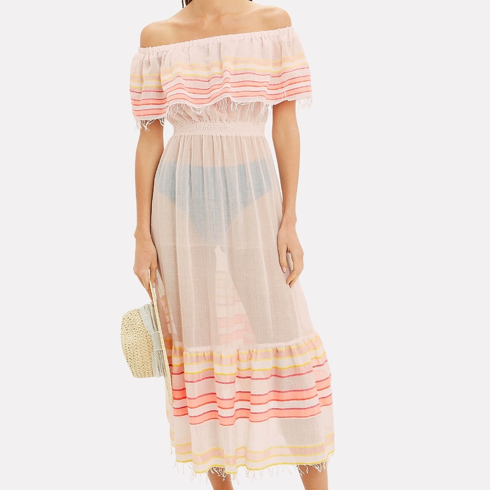 LEMLEM Eskedar Off-The-Shoulder Striped Dress XS